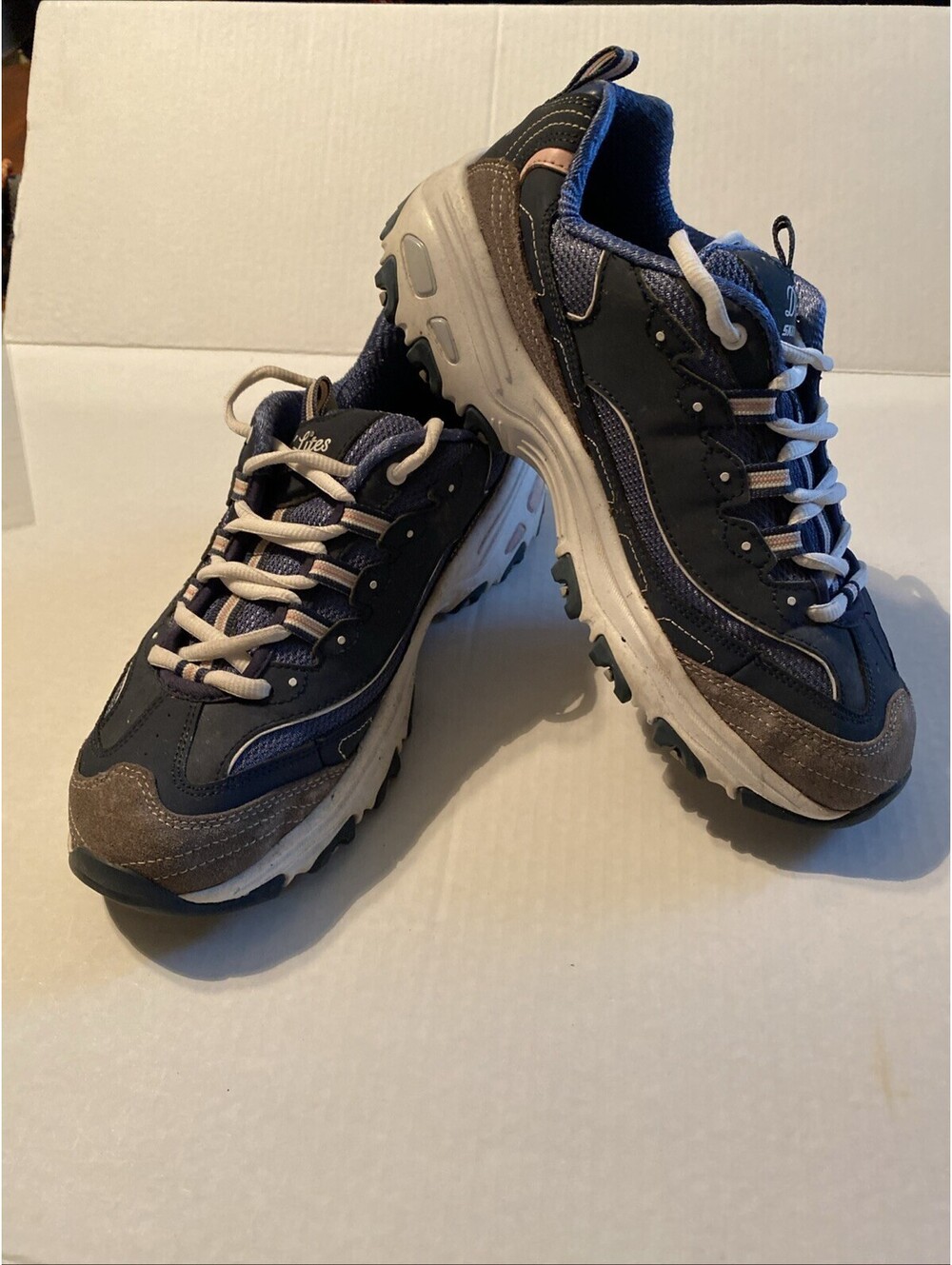 Skechers D'lites Memory Foam Sneaker Shoes Blue/White Women's Size 9.5 US